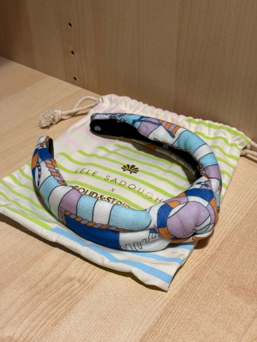 Lele Sadoughi x Solid & Striped Padded Headband | Nautical Print
